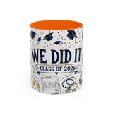 We Did It Class of 2026 Coffee Mug — Graduation Gift — Accent Color Ceramic 11oz 15oz — Front view — Photo 11