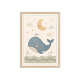 Whale Moonlight Framed Nursery Poster, Storybook Kids Room Wall Art, A4 A3 Size — 6ad8674db36293f29b03794c_96264_80270_front