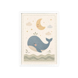 Whale Moonlight Framed Nursery Poster, Storybook Kids Room Wall Art, A4 A3 Size — 6ad8674db36293f29b03794c_96266_80268_front