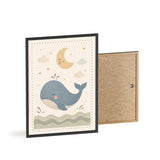Whale Moonlight Framed Nursery Poster, Storybook Kids Room Wall Art, A4 A3 Size — 6ad8674db36293f29b03794c_96250_80594_angle
