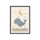 Whale Moonlight Framed Nursery Poster, Storybook Kids Room Wall Art, A4 A3 Size — 6ad8674db36293f29b03794c_96262_80266_front