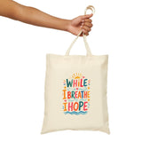 While I Breathe I Hope Tote Bag — Ancient Wisdom Quote Canvas Bag — Colorful Philosophy Gift — Product view — Photo 11