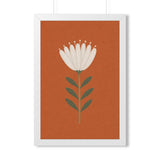 White Flower Rust Framed Nursery Wall Art, Storybook Kids Room Decor, 16x24 20x30 Poster — Front view — Photo 6