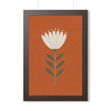 White Flower Rust Framed Nursery Wall Art, Storybook Kids Room Decor, 16x24 20x30 Poster — Front view — Photo 3