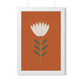 White Flower Rust Framed Nursery Wall Art, Storybook Kids Room Decor, 16x24 20x30 Poster — Front view — Photo 5