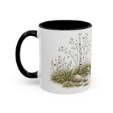 White-Tailed Fawn Accent Mug | Watercolor Nature Coffee Cup | 11oz 15oz Woodland Animal Gift — 11oz / Black — left