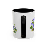 Wisconsin State Bird and Flower Mug, Watercolor Botanical Coffee Cup, Nature Lover Gift, 11oz 15oz Accent Mug — 11oz / Black — back