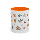 Woodland Christmas Mug — Deer Bird Watercolor Holiday Gift — Accent Cup 11oz 15oz — Front view — Photo 11