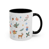 Woodland Christmas Mug — Deer Bird Watercolor Holiday Gift — Accent Cup 11oz 15oz — Right view — Photo 18