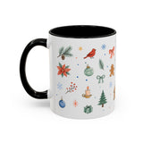 Woodland Christmas Mug — Deer Bird Watercolor Holiday Gift — Accent Cup 11oz 15oz — Left view — Photo 19