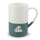 Woodland Mushrooms Engraved Speckled Ceramic Mug, 13oz, Minimalist Coffee Cup, Gift for Nature Lovers — Front view — Photo 2