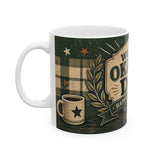 World's Okayest Dad Father's Day Coffee Mug — Dad Gift — Ceramic 11oz 15oz Cup — Left view — Photo 4