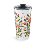 You Can Begin Again 20oz Tumbler, Botanical Inspirational Quote Gift, Insulated Stainless Steel Travel Cup — Back view — Photo 2