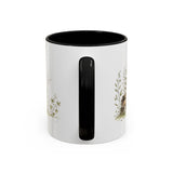 Young Raccoon Accent Mug | Watercolor Nature Coffee Cup | 11oz 15oz Woodland Animal Gift — 11oz / Black — back