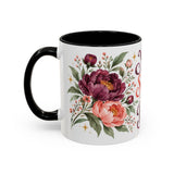 Your Season Will Bloom Mug, Botanical Inspirational Coffee Cup, Encouragement Gift, 11oz 15oz Accent Mug — 11oz / Black — left