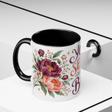 Your Season Will Bloom Mug, Botanical Inspirational Coffee Cup, Encouragement Gift, 11oz 15oz Accent Mug — 11oz / Black — context-2