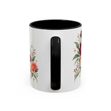 Your Season Will Bloom Mug, Botanical Inspirational Coffee Cup, Encouragement Gift, 11oz 15oz Accent Mug — 11oz / Black — back